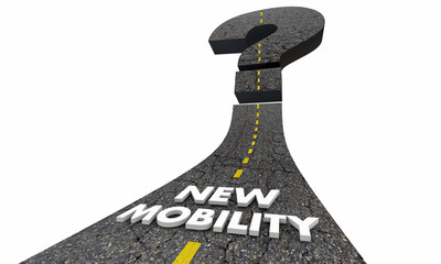New Mobility Question Mark Road Future Transportation 3d Illustr