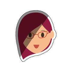 woman face cartoon icon vector illustration graphic design