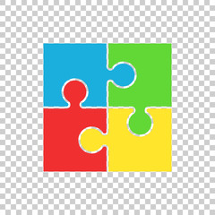 Puzzle icon flat illustration