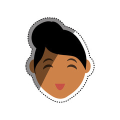 woman face cartoon icon vector illustration graphic design
