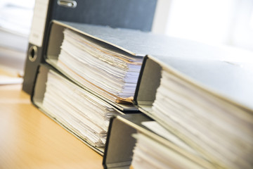 Folders lying on table 