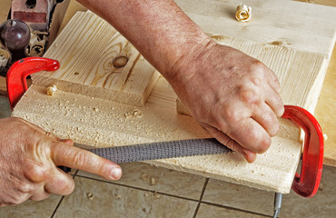 Rasp that carpenter chamfer from the board