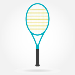 Tennis racket. Vector icon of tennis racket in flat style.