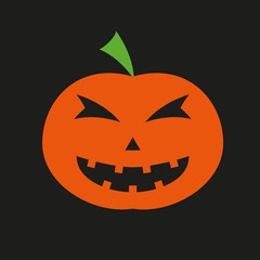 Halloween pumpkin icon. Colorful vector illustration.