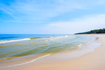 Fototapeta na wymiar Sea waves on a beach, Baltic Sea, Poland
