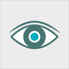Eye icon or sign. Colorful vector illustration.