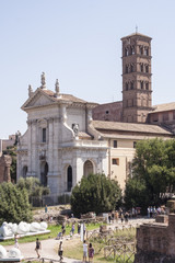 Part of the Roman forum in Rome, Italy.