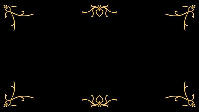 Golden decorative frame with alpha channel