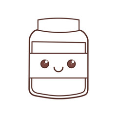 kawaii jar cook food glass vector illustration eps 10