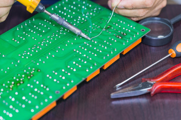 Soldering on circuit board