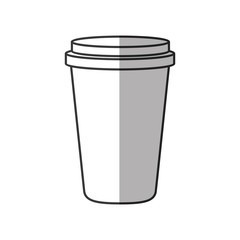 plastic cup coffee beverage thin line vector illustration eps 10
