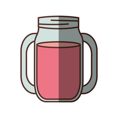 kawaii jar glass restaurant refresment shadow vector illustration eps 10