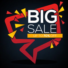 Big Sale speech bubble, discount banner and label template desig