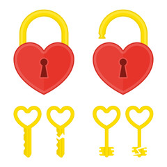 Heart lock with key.