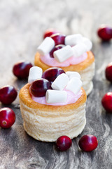 puff  pastry stuffed with fruity soft cream cheese and cranberry