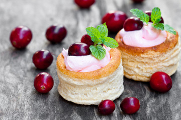 puff  pastry stuffed with fruity soft cream cheese and cranberry