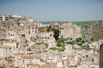 Fototapeta na wymiar Matera ancient city panoramic view, Italy