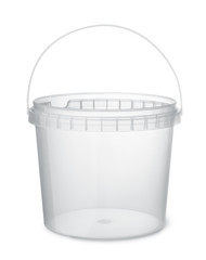 Clear plastic food bucket