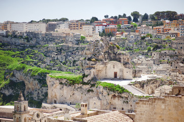 Obraz premium Panoramic view of Matera (Sassi di Matera), European Capital of Culture 2019, Italy