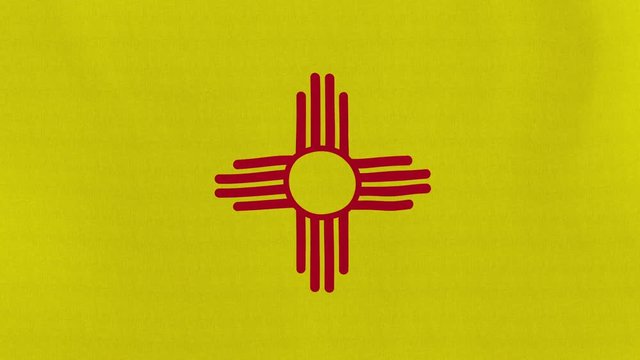 Loopable: New Mexico flag...Flag of state New Mexico waving in the wind...Seamless loop...Made from ultra high-definition original with detailed fabric texture.