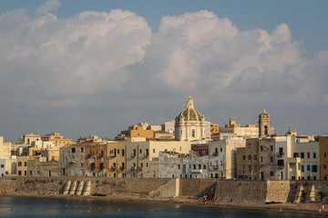 Evening in the town of Trapani, Sicily, Italy