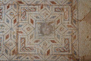 Mosaic in the ruins of the Roman villa in the ancient city of Li