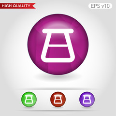 Beaker icon. Button with beaker icon. Modern vector.