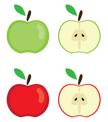 vector apples set