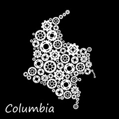 Abstract map of Colombia. Vector illustration.