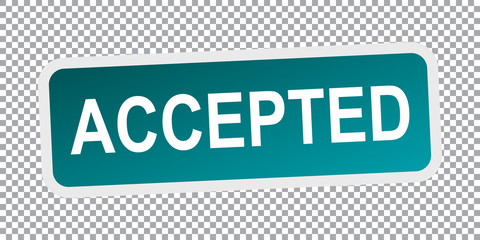 Accepted vector stamp. Flat vector illustration