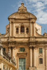 Fototapeta na wymiar Baroque church facade, Ragusa, Sicily island, Italy