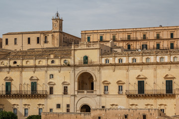 Obraz premium Baroque facades of the buildings in the historic part of Noto, S