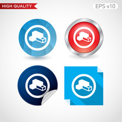 3d bricks icon. Button with bricks icon. Modern UI vector.
