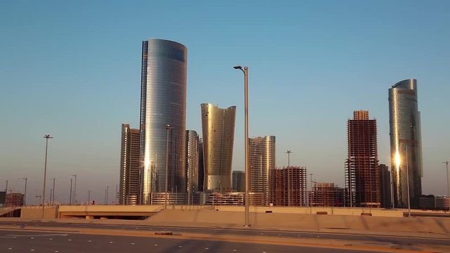 City of Lights complex at Al Reem Island in Abu Dhabi, United Arab Emirates. Abu Dhabi - capital and second most populous city in United Arab Emirates after Dubai,and also capital of Abu Dhabi emirate