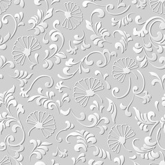 3D paper art pattern curve spiral leaf flower