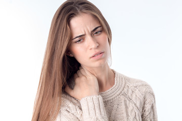 woman with a pain in the neck