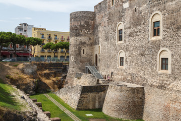 Medieval castle in Catania, Sicily island, Italy