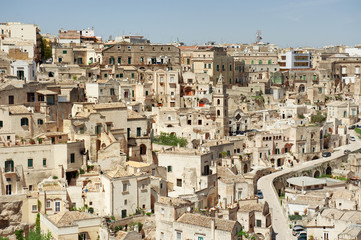 Fototapeta premium Matera ancient historic center panoramic view, Italy