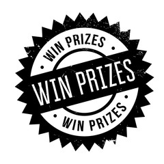 Win prizes stamp. Grunge design with dust scratches. Effects can be easily removed for a clean, crisp look. Color is easily changed.