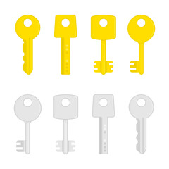 Golden and silver key icon.
