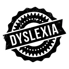 Dyslexia stamp. Grunge design with dust scratches. Effects can be easily removed for a clean, crisp look. Color is easily changed.