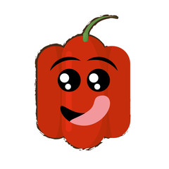 peppers expressions hungry face icon, vector illustration
