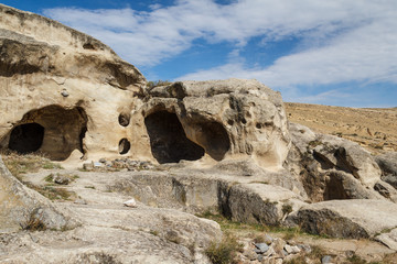 Remain of the ancient rock cave city of Uplistsikhe, Georgia