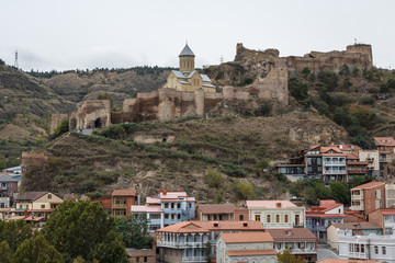 A view on old town and fortress of Tbilisi, Georgia