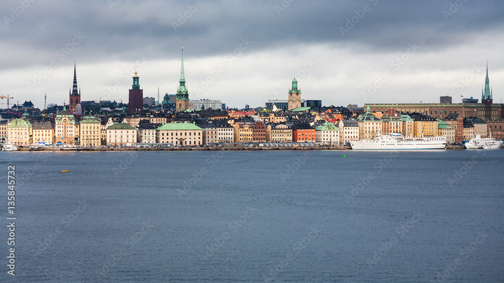 Wall mural panorama of stockholm city (galma stan)