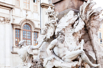 decoration of Fontana dei Quattro Fiumi in Rome
