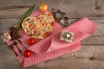 Italian pizza on Valentine's day