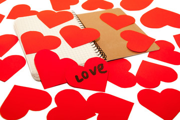 Hearts on a white background. Isolated