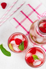 Raspberry Vodka Cocktail Lemonade. Selective focus.