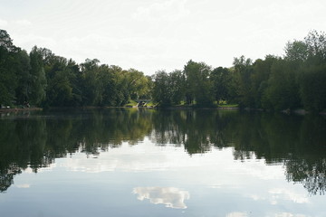 Near the pond. 